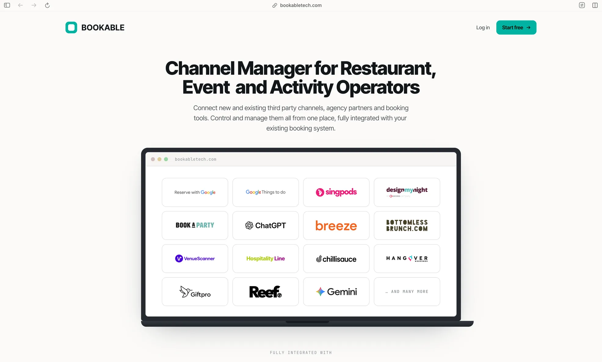 Bookable's website